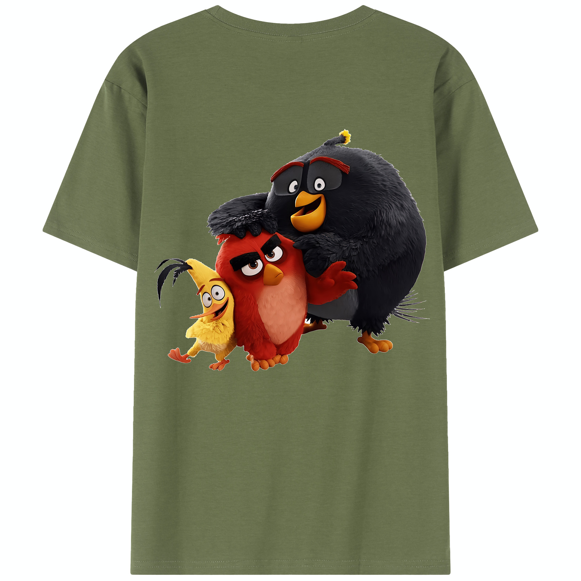 （画像用） Angry Birds アングリーバード 綿100％半袖Tシャツ（背面プリント）